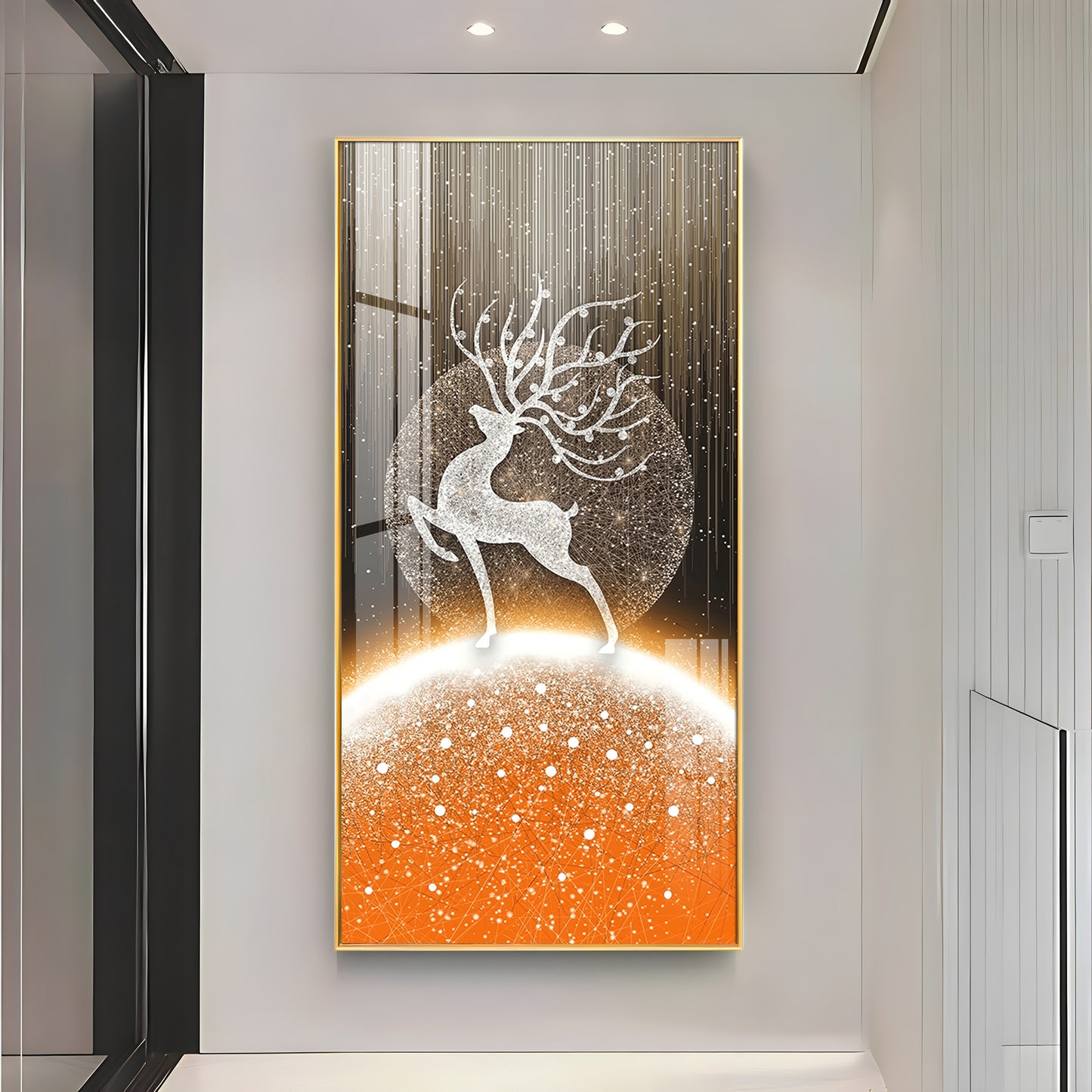 Majestic White Deer Premium Acrylic Vertical Wall Art