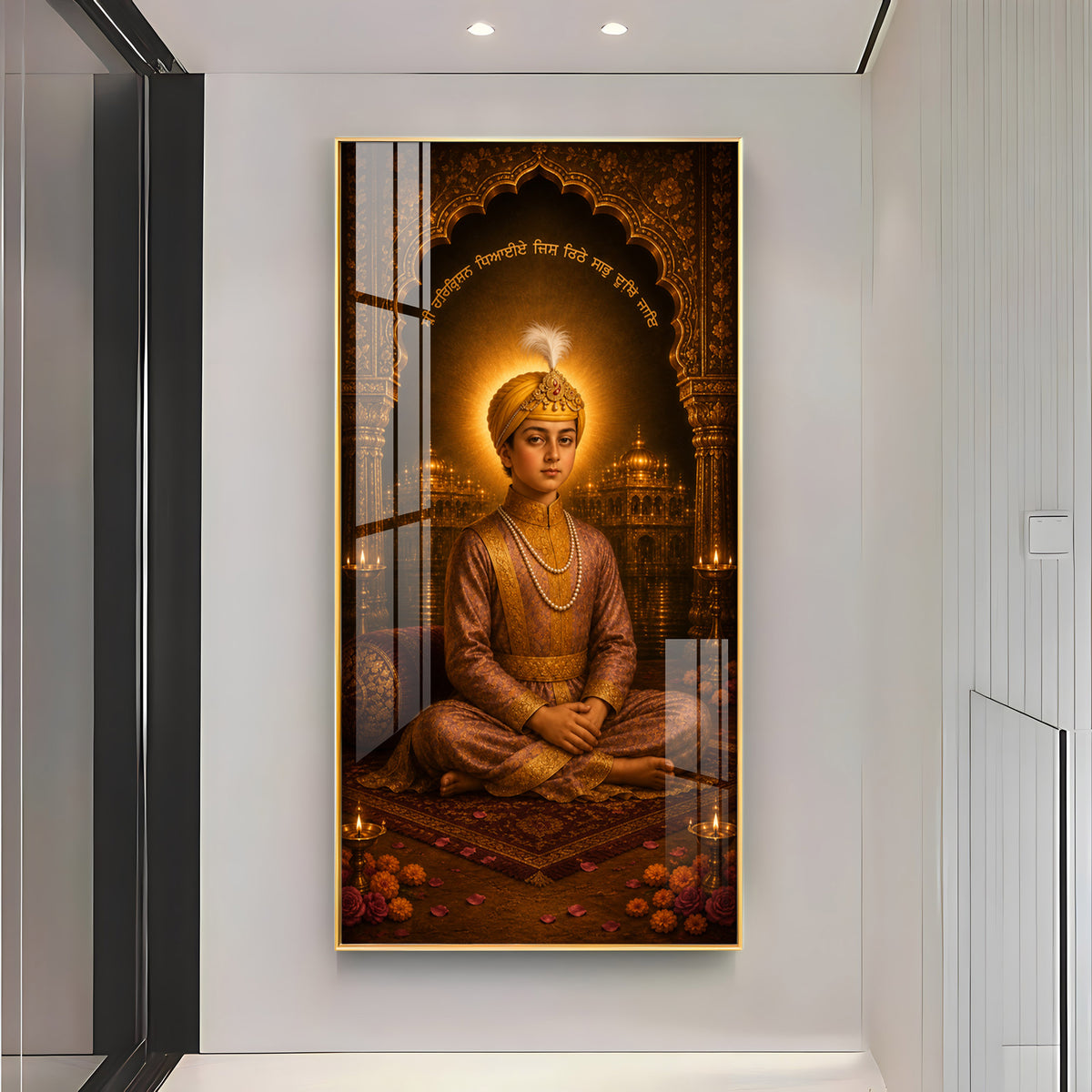 Guru Har Krishan Sahib Ji Premium Acrylic Vertical Wall Art