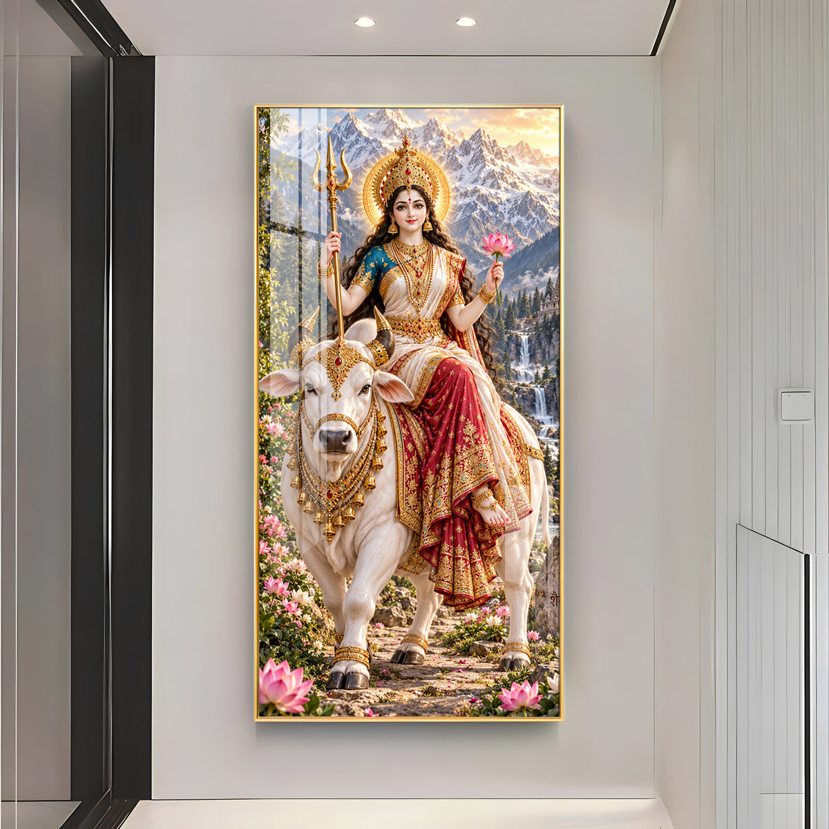 Maa Shailputri Premium Acrylic Vertical Wall Art