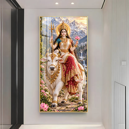 Maa Shailputri Premium Acrylic Vertical Wall Art