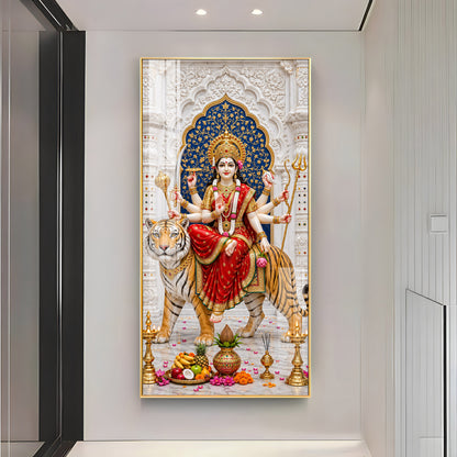 Elegant Durga Mata Premium Acrylic Vertical Wall Art