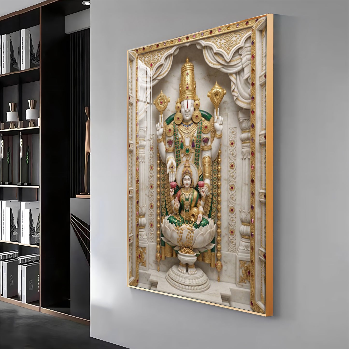 Shree Lakshmi Narayan Bhagwan Premium Acrylic Vertical Wall Art