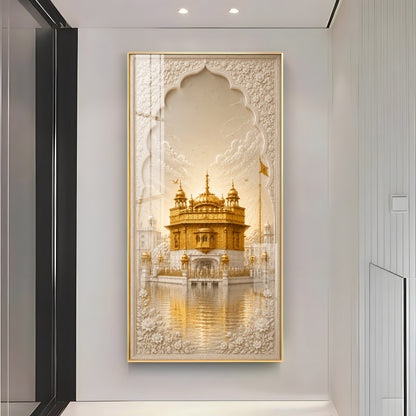 Divine Golden Temple Premium Acrylic Vertical Wall Art