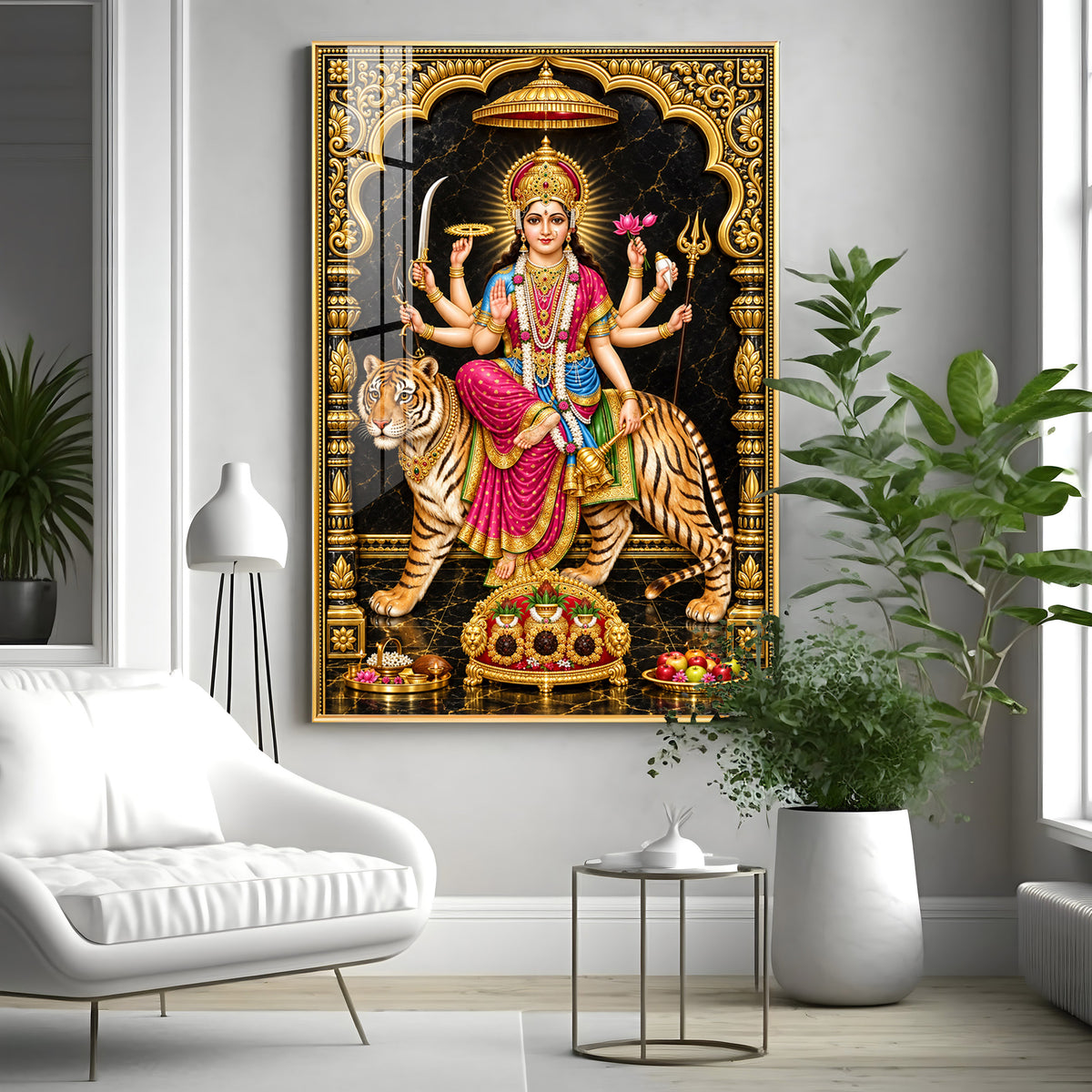 Jagdamba Premium Acrylic Vertical Wall Art