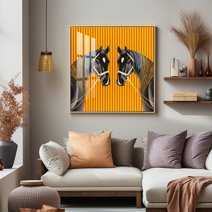 Couple Horse Premium Acrylic Square Wall Art