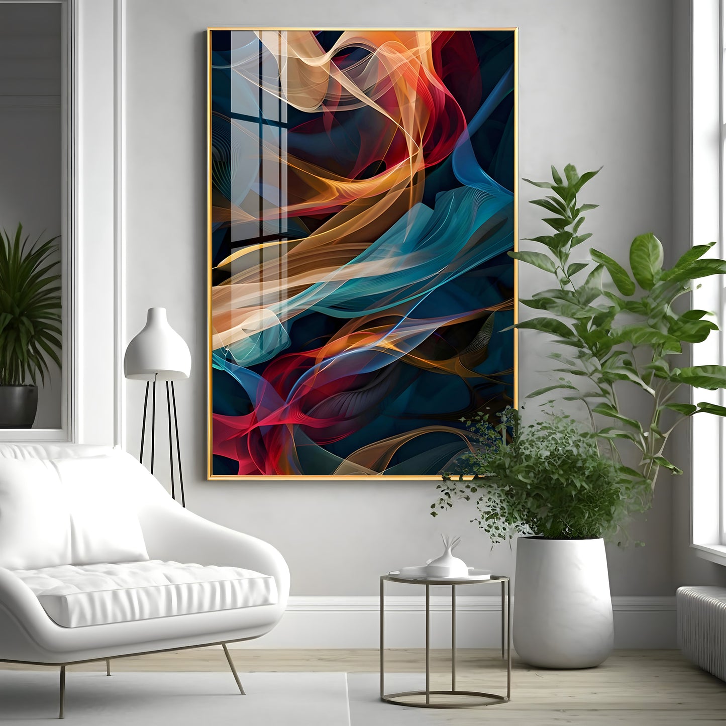 Vibrant Wave Symphony Premium Acrylic Vertical Wall Art