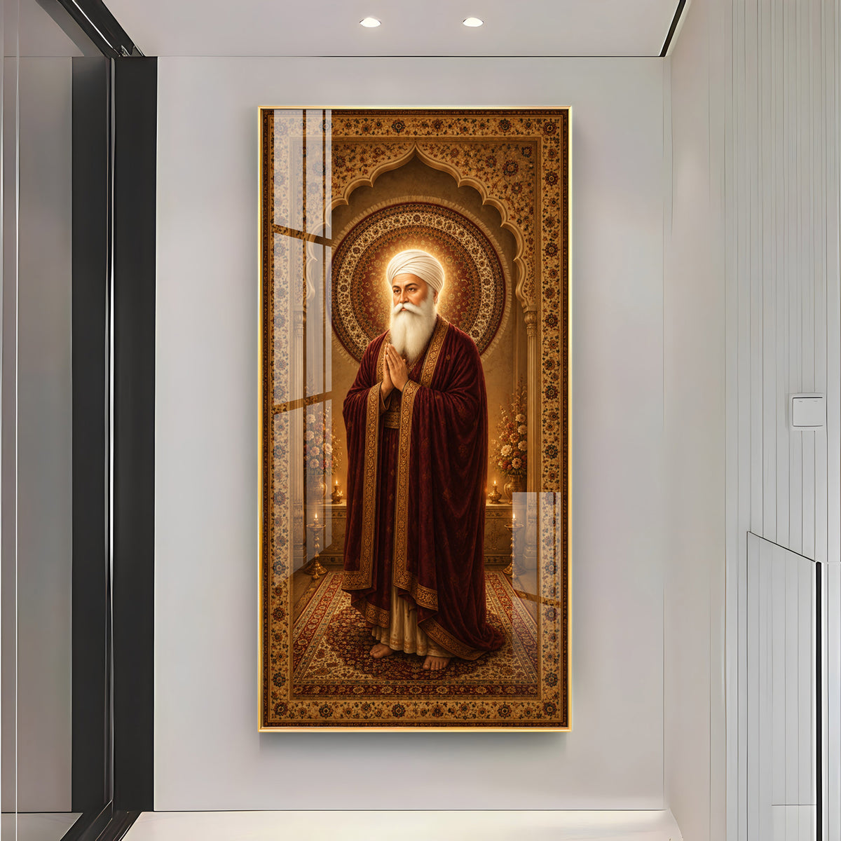 Spiritual Guru Nanak Dev Ji Premium Acrylic Vertical Wall Art