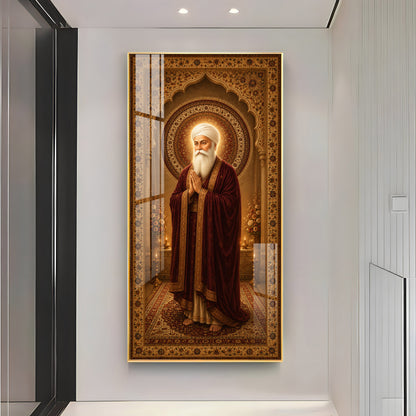 Spiritual Guru Nanak Dev Ji Premium Acrylic Vertical Wall Art
