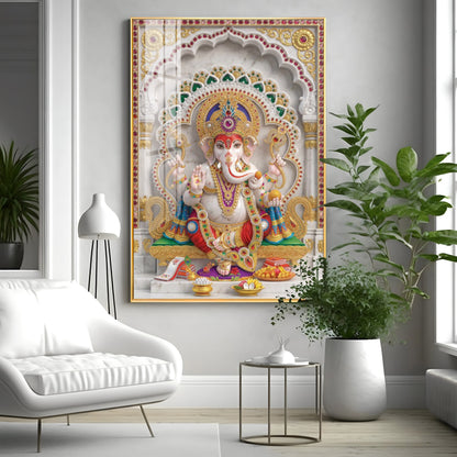 Mangal Murti Ganesh Ji Premium Acrylic Vertical Wall Art