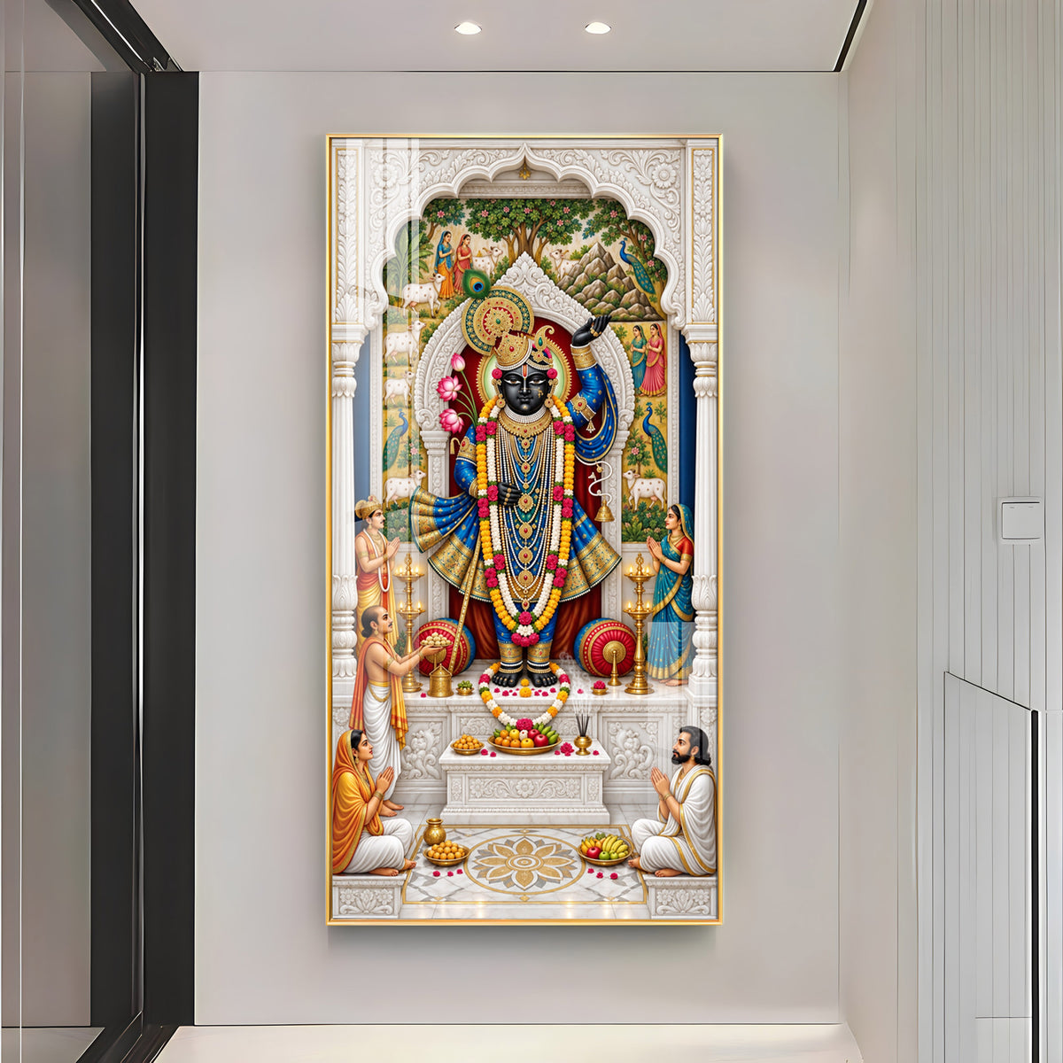 Divine Shrinathji Premium Acrylic Vertical Wall Art