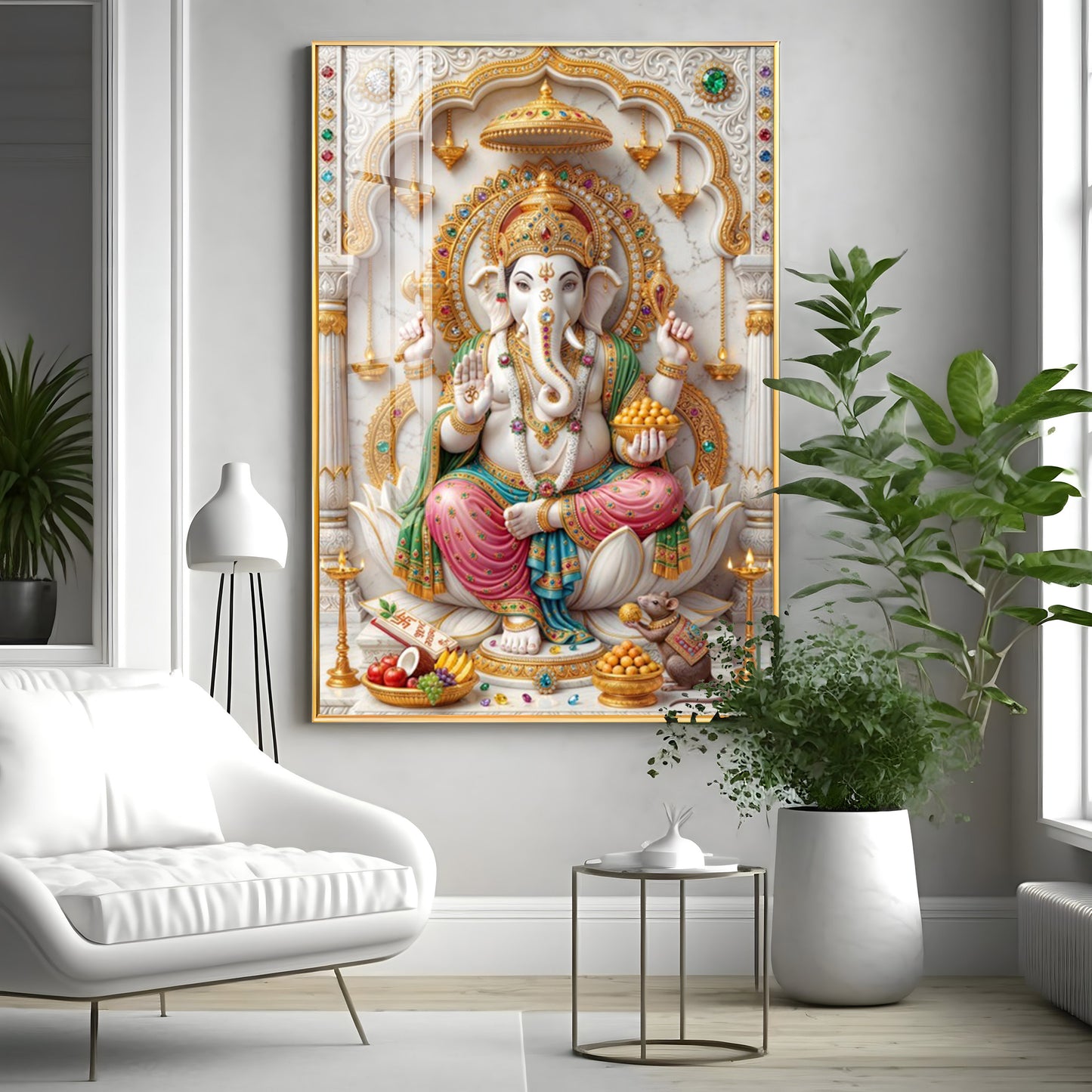 Mangal Murti Ganapati Premium Acrylic Vertical Wall Art