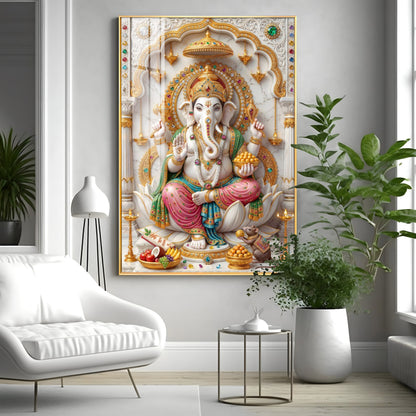 Mangal Murti Ganapati Premium Acrylic Vertical Wall Art
