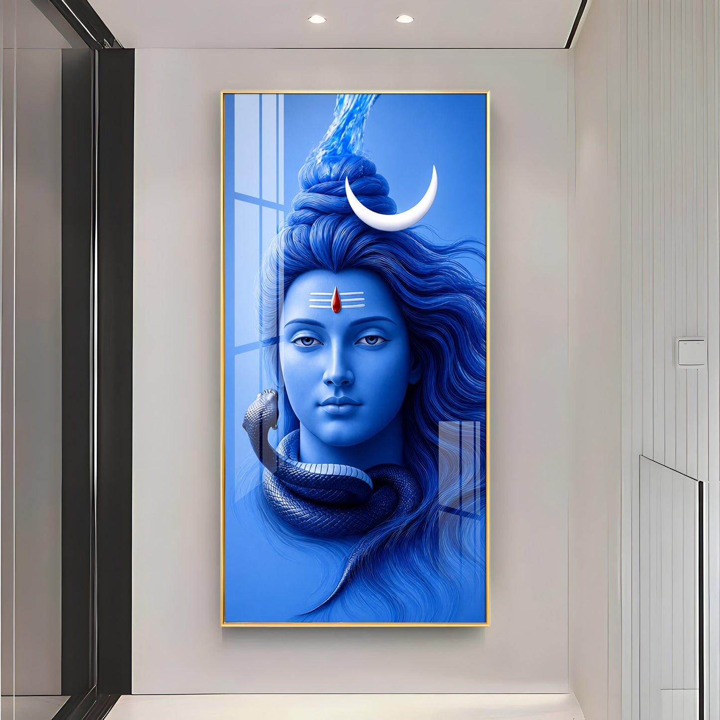 Divine Shiv Premium Acrylic Vertical Wall Art