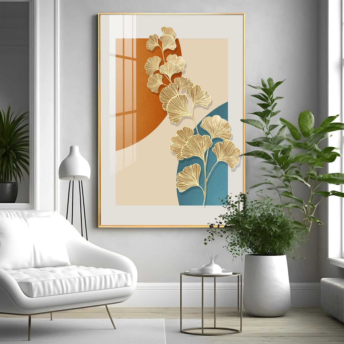 Ginko Leaf Premium Acrylic Vertical Wall Art
