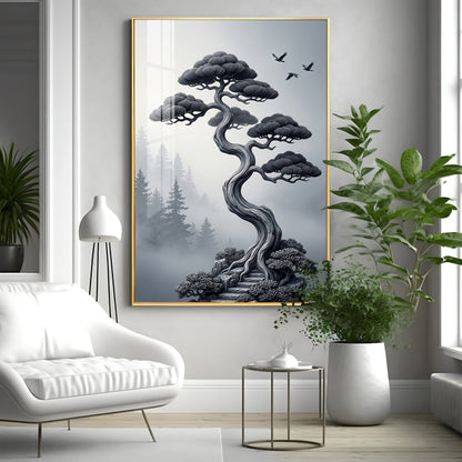 Japanese Bonsai Tree Premium Acrylic Vertical Wall Art