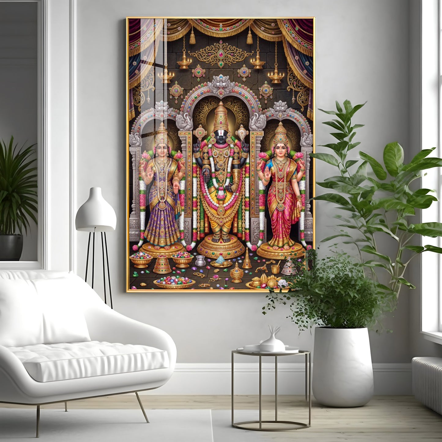 Lord Tirupati Venkateswara Premium Acrylic Vertical Wall Art