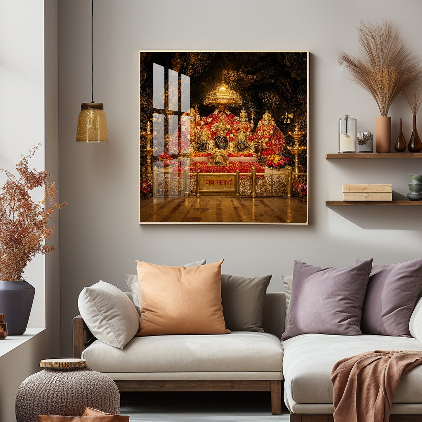Goddess Vaishno Devi Premium Acrylic Square Wall Art