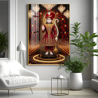 Lord Bajrangbali Premium Acrylic Vertical Wall Art