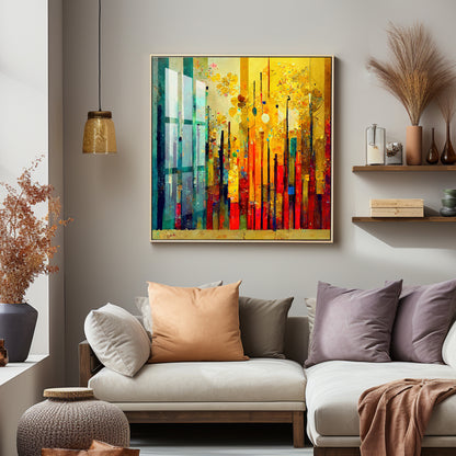 Multi Color Abstract Art Premium Acrylic Square Wall Art