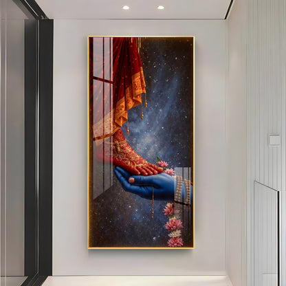 Shiv Ji Hand With Parvati Feet Premium Acrylic Vertical Wall Art