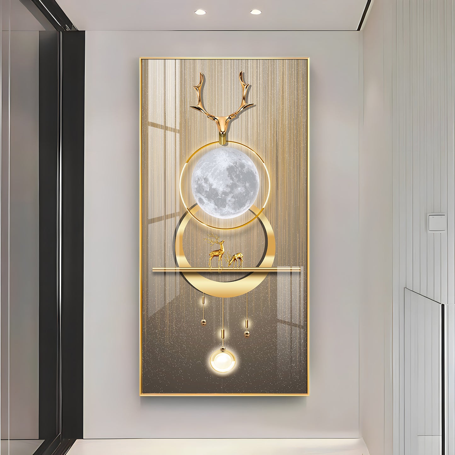 Deer Beneath the Moon Premium Acrylic Vertical Wall Art
