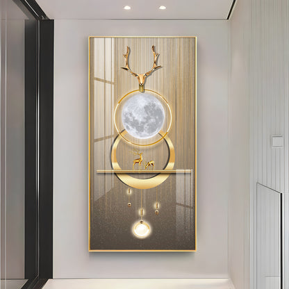 Deer Beneath the Moon Premium Acrylic Vertical Wall Art