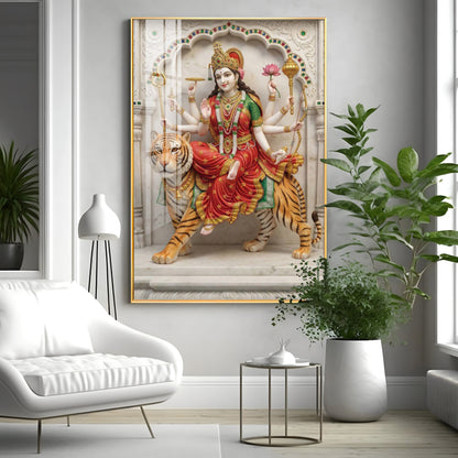 Divine Serenity Of Maa Durga Premium Acrylic Vertical Wall Art