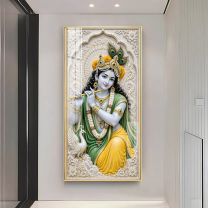 Divine Murali Krishna Premium Acrylic Vertical Wall Art