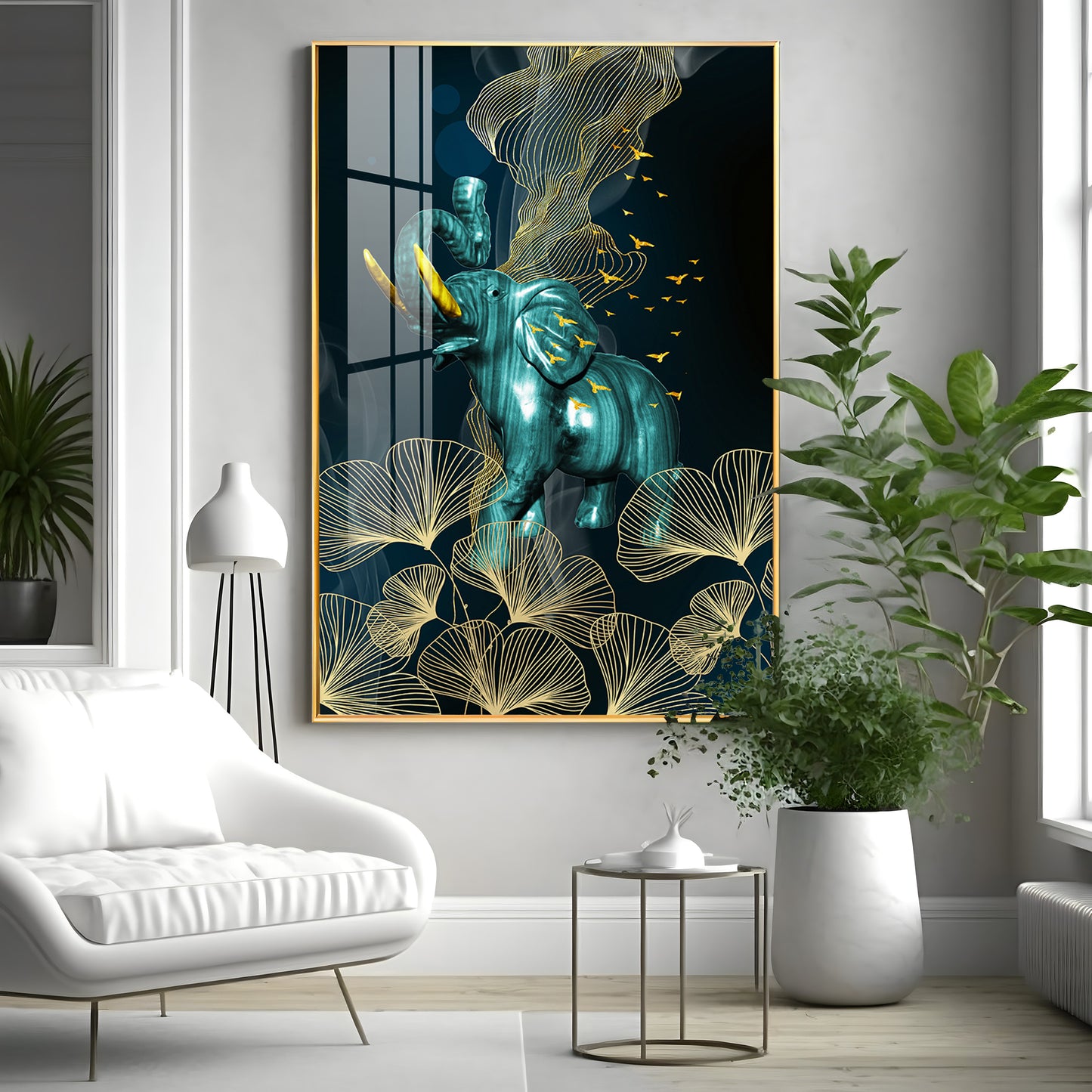 Blue Elephant Premium Acrylic Vertical Wall Art