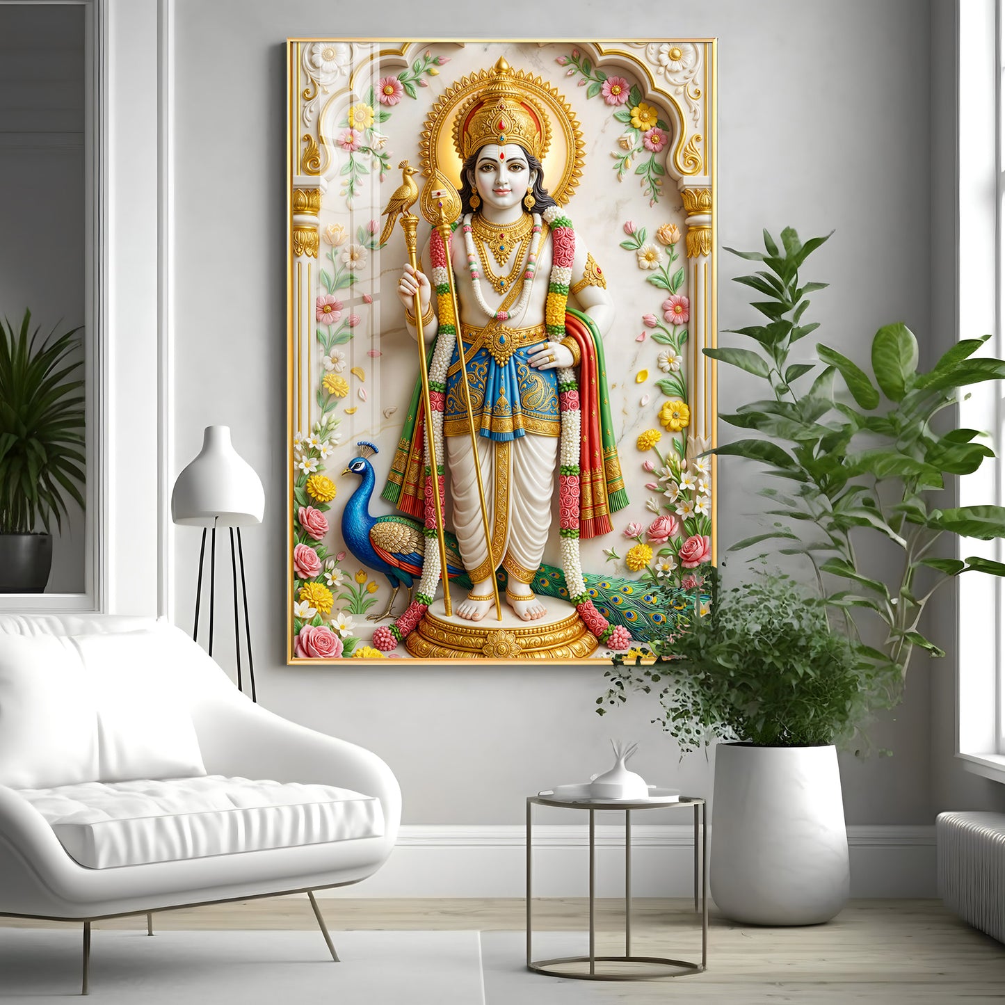 Murugan Premium Acrylic Vertical Wall Art