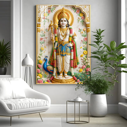 Murugan Premium Acrylic Vertical Wall Art