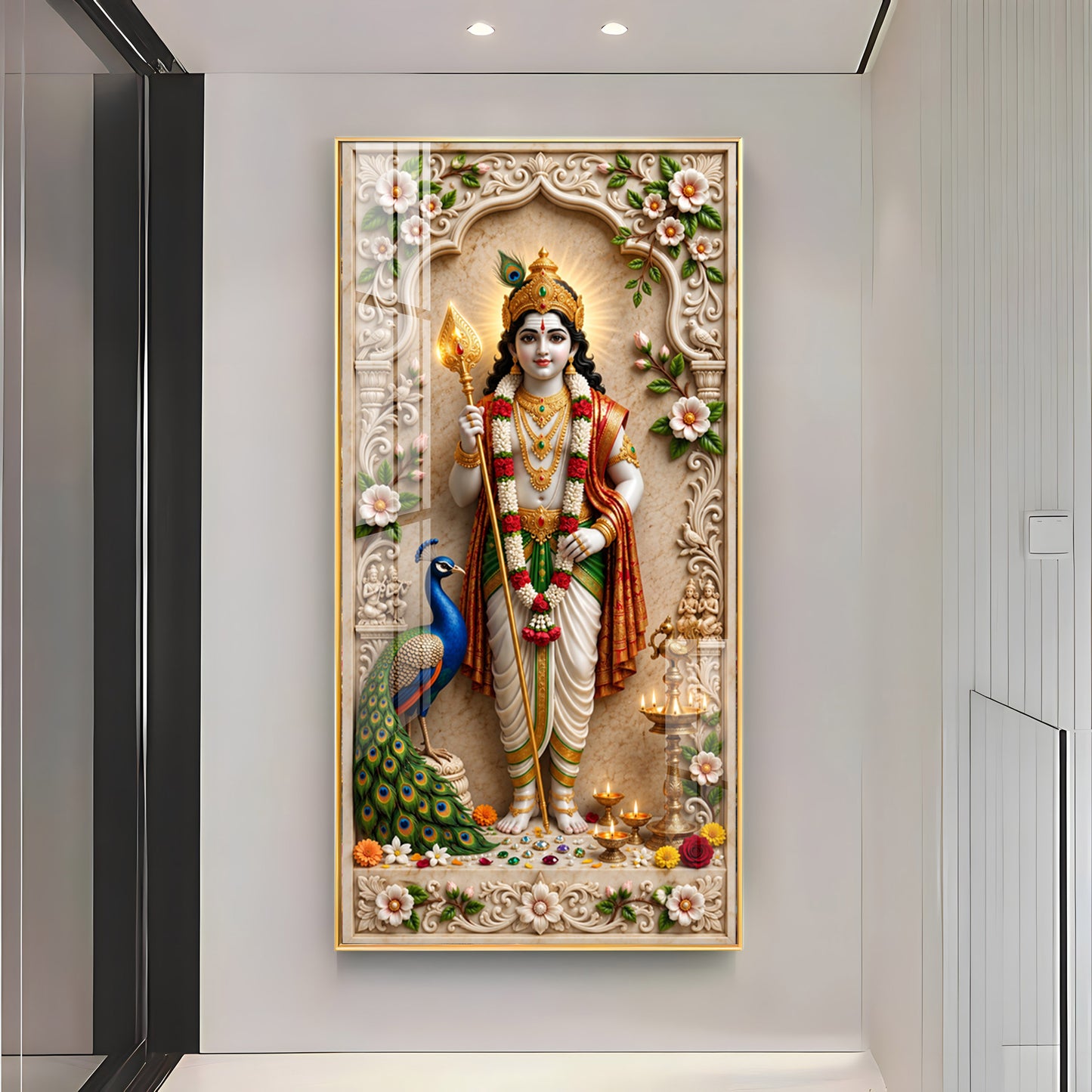 Hindu Deity Of War Lord Murugan Premium Acrylic Vertical Wall Art