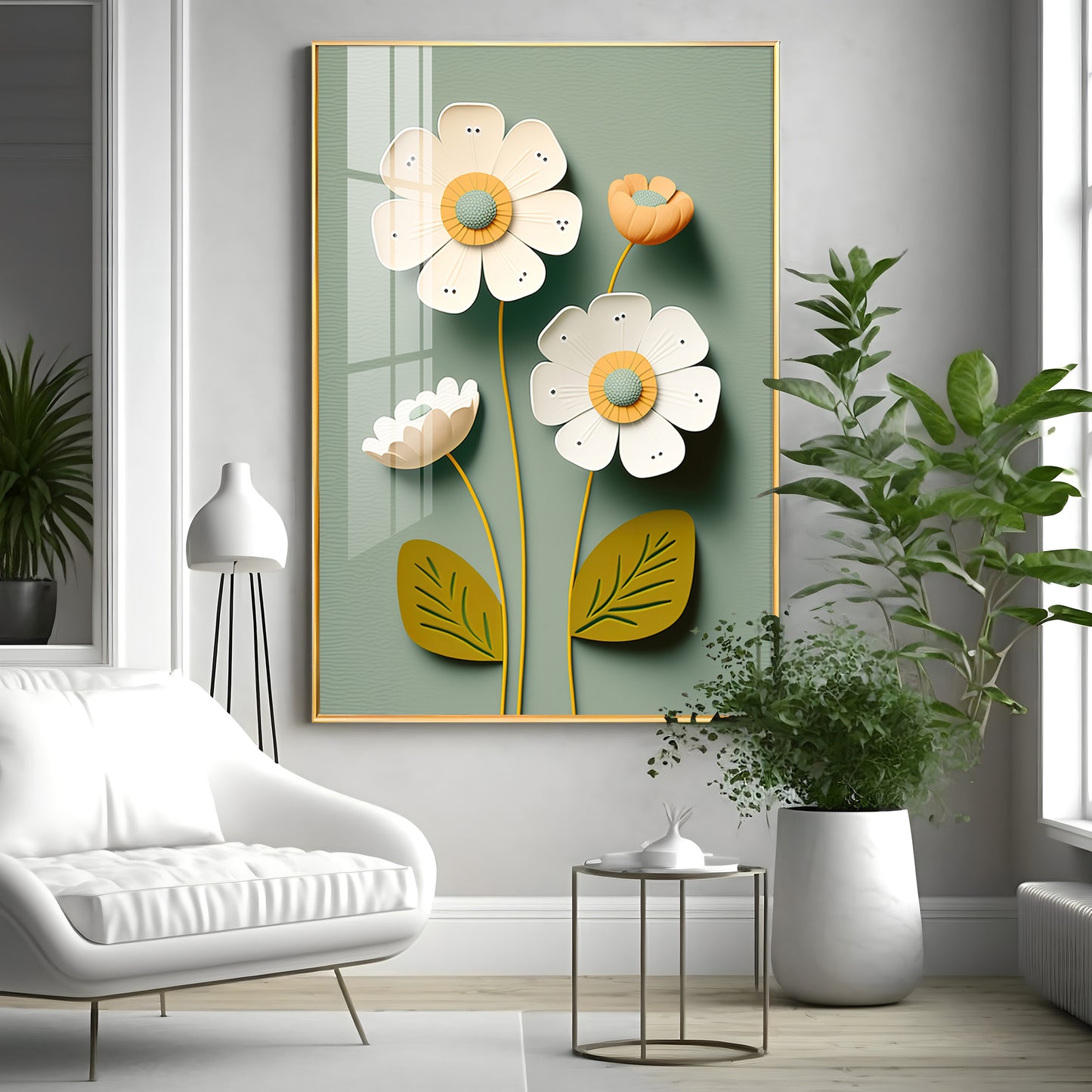 Bouquet Of Flowers Premium Acrylic Vertical Wall Art
