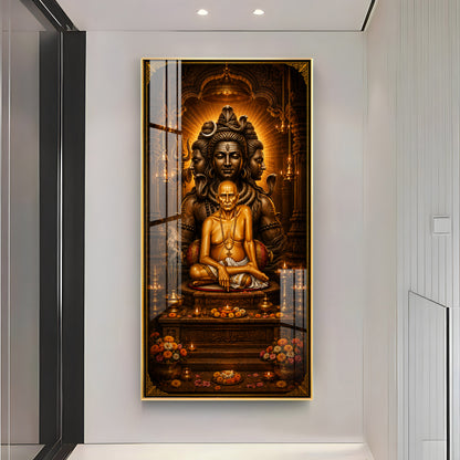 Sacred Swami Samarth Premium Acrylic Vertical Wall Art