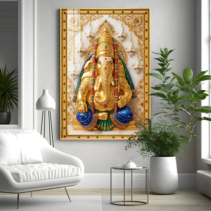 Pillayarpatti Karpaga Vinayagar Premium Acrylic Vertical Wall Art