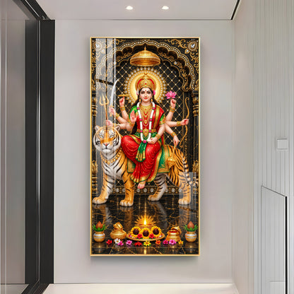 Durga Mata Premium Acrylic Vertical Wall Art