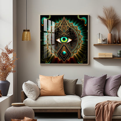 All-Seeing Eye Premium Acrylic Square Wall Art