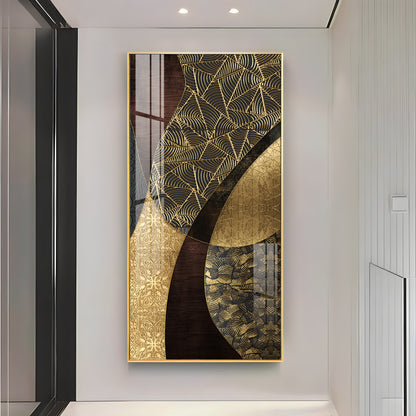 Golden Noir Elegance Premium Acrylic Vertical Wall Art