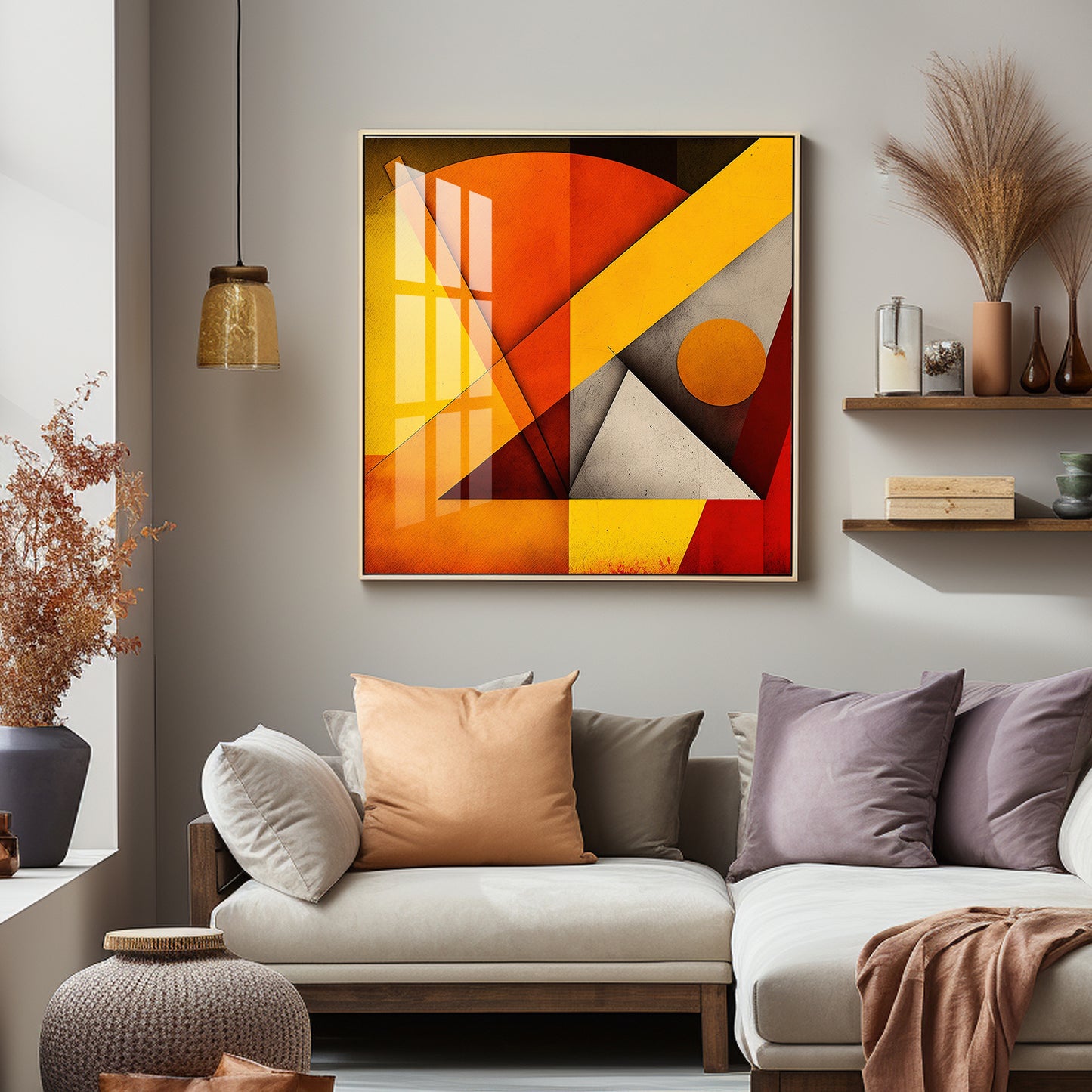 Colored Geometric Premium Acrylic Square Wall Art