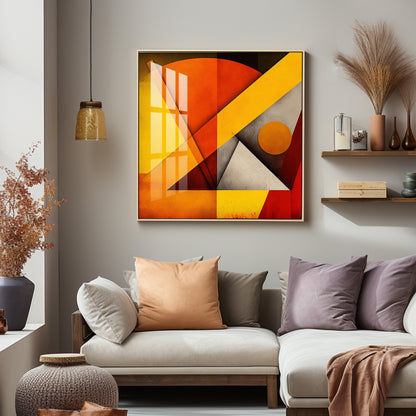 Colored Geometric Premium Acrylic Square Wall Art