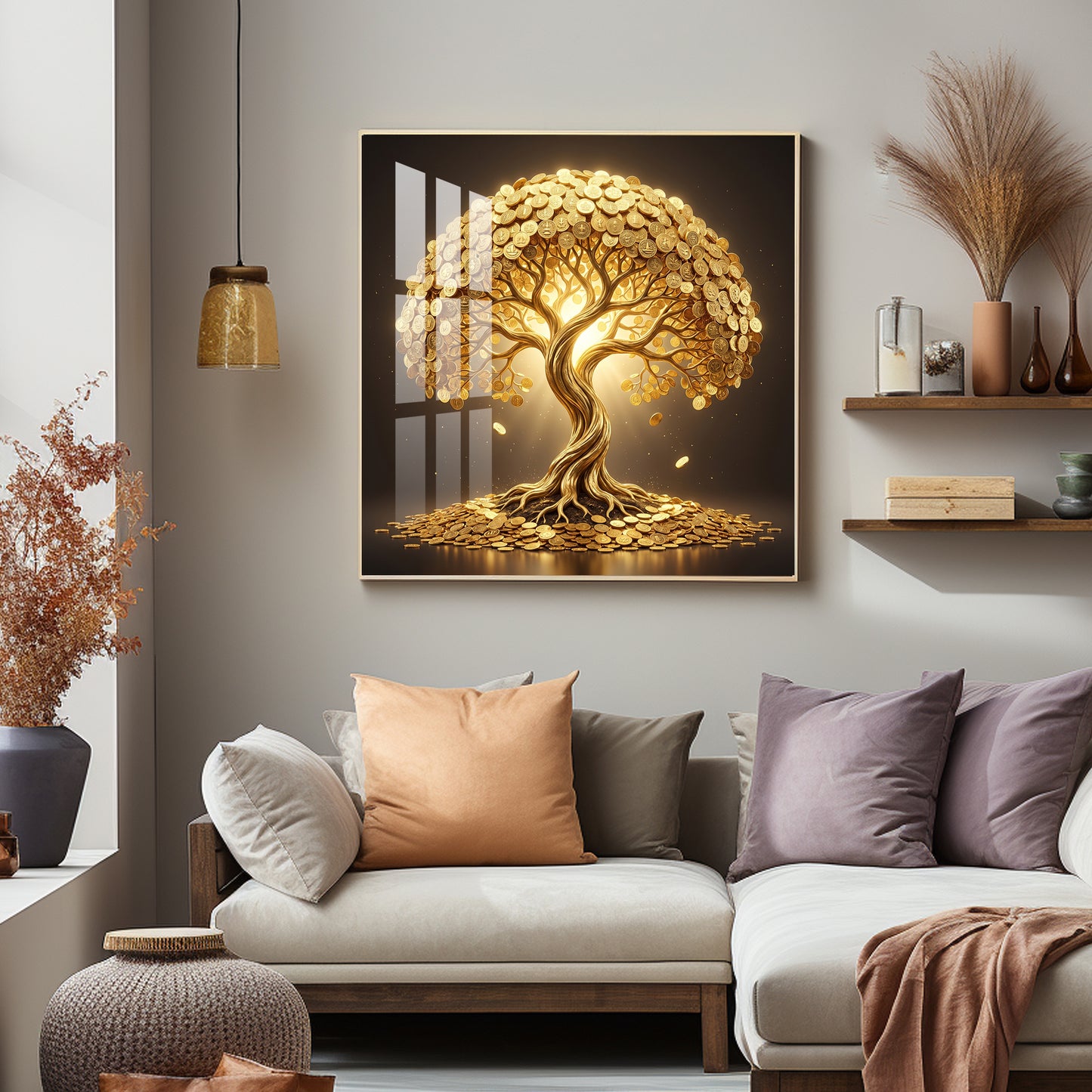The Eternal Tree Kalpavriksha Premium Acrylic Square Wall Art