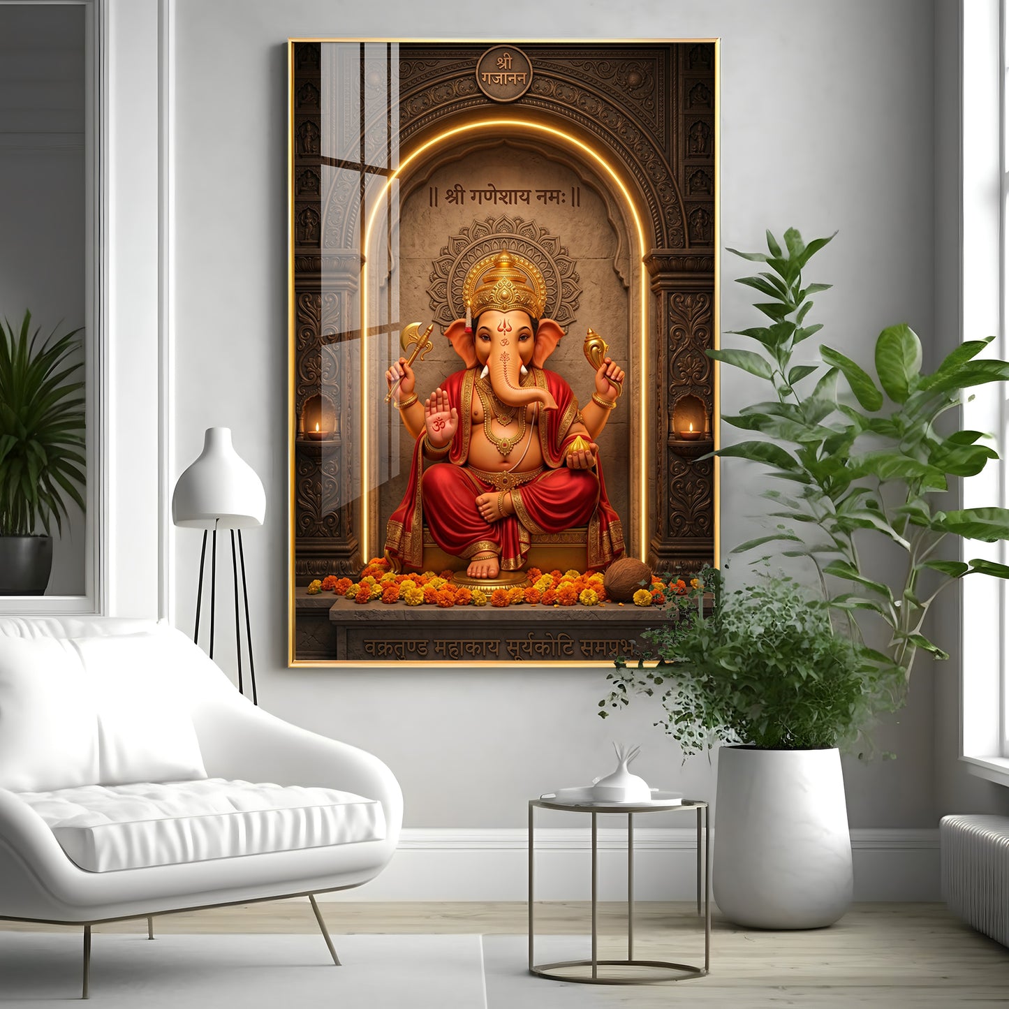 Divine Ganpati Bappa Premium Acrylic Vertical Wall Art