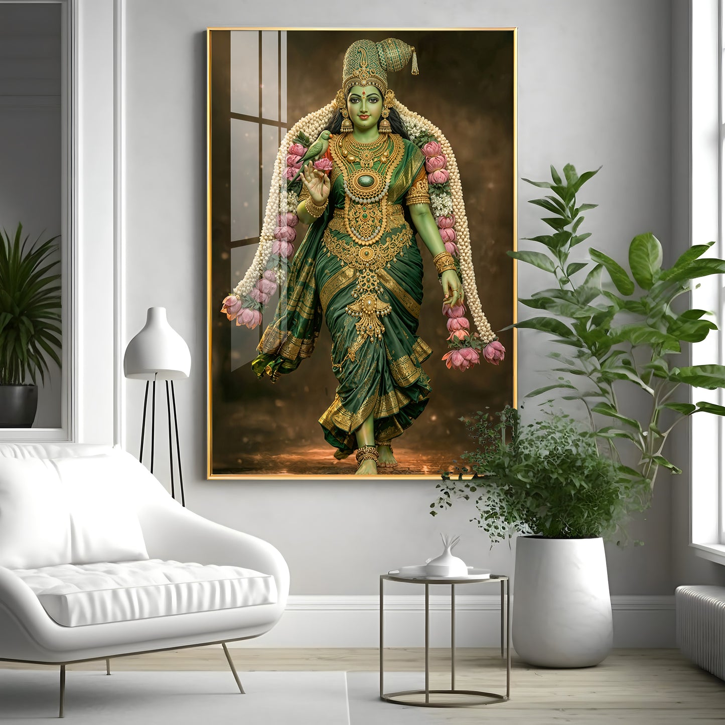 Goddess Meenakshi Blessing Premium Acrylic Vertical Wall Art