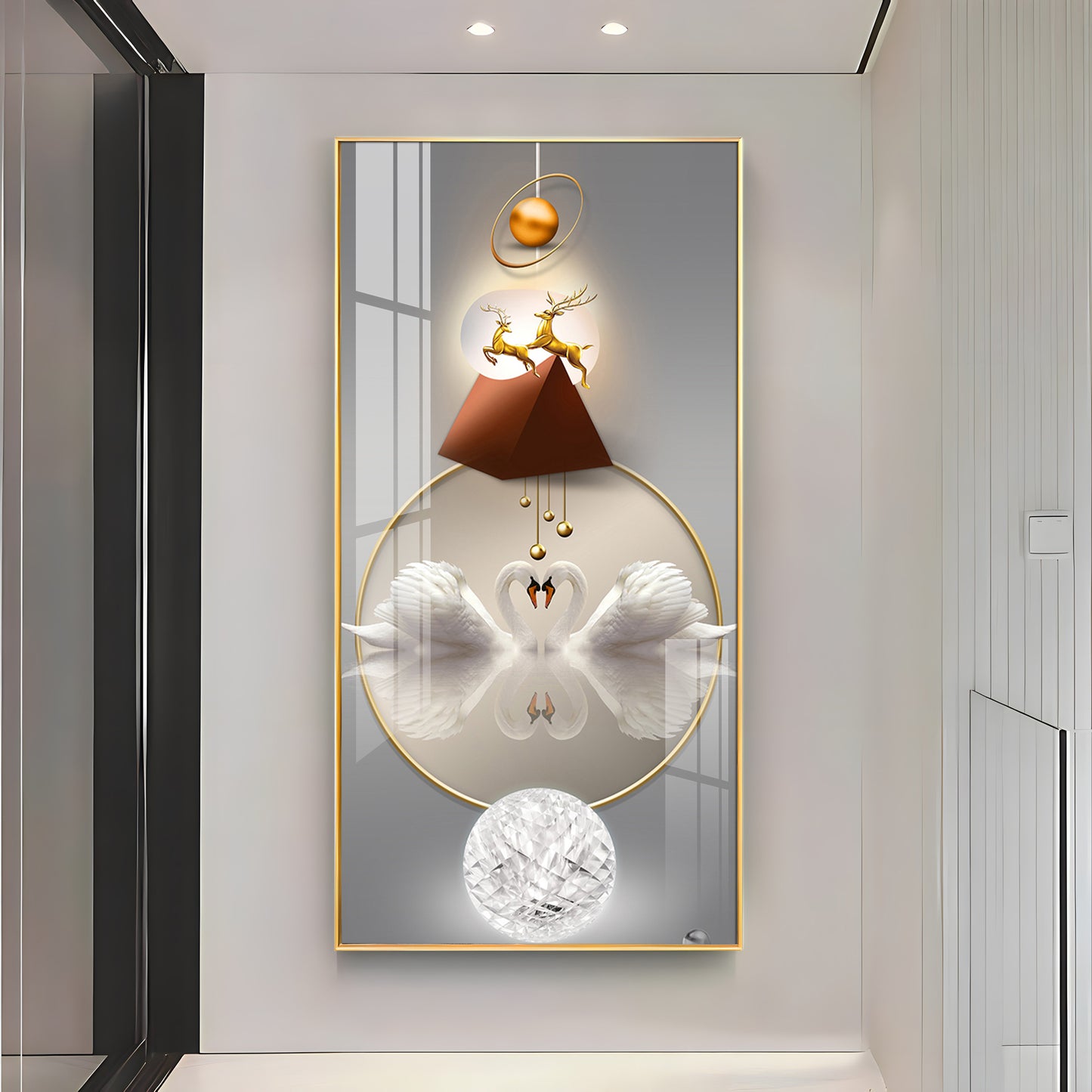 Reflective Elegance Premium Acrylic Vertical Wall Art