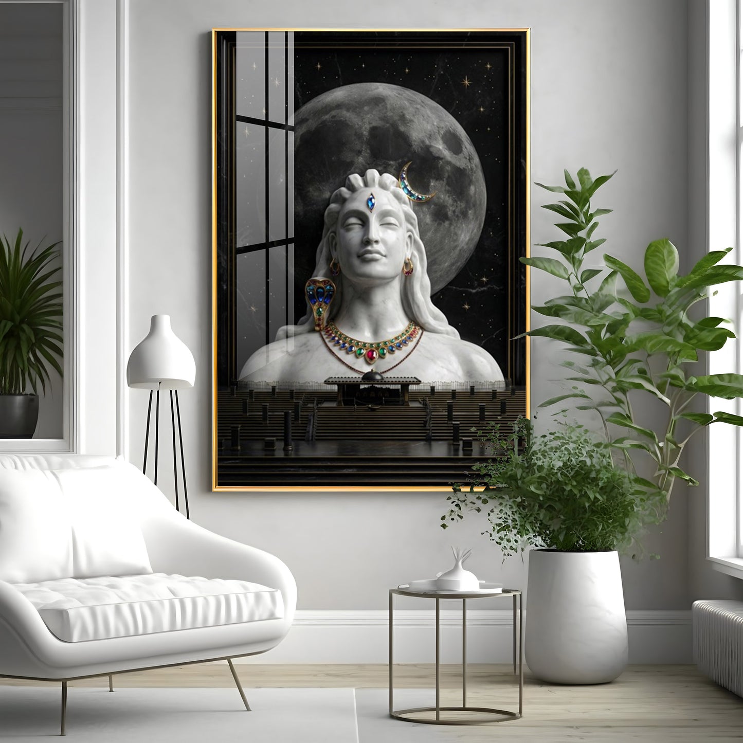 Hindu God Mahadev Premium Acrylic Vertical Wall Art