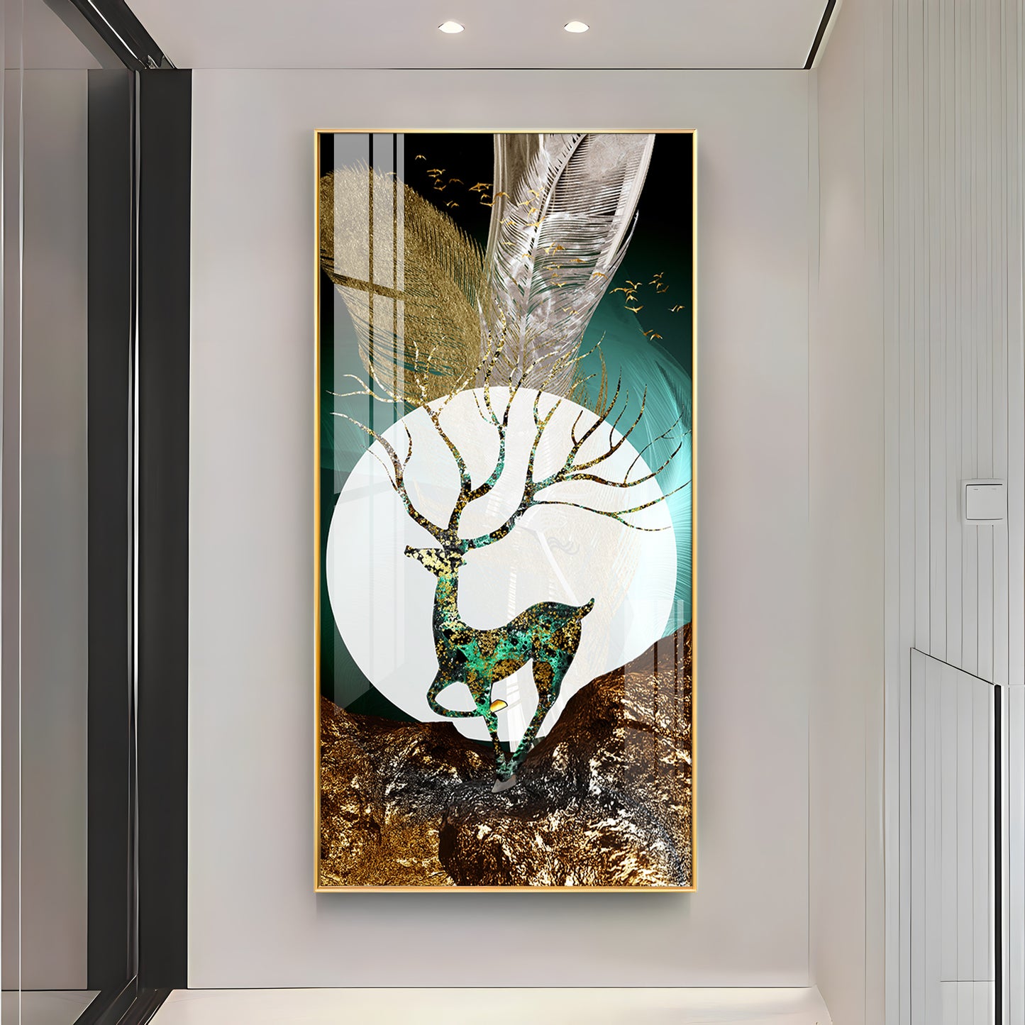 Majestic Deer Haven Premium Acrylic Vertical Wall Art
