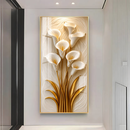 White Calla Lilies Flowers Premium Acrylic Vertical Wall Art
