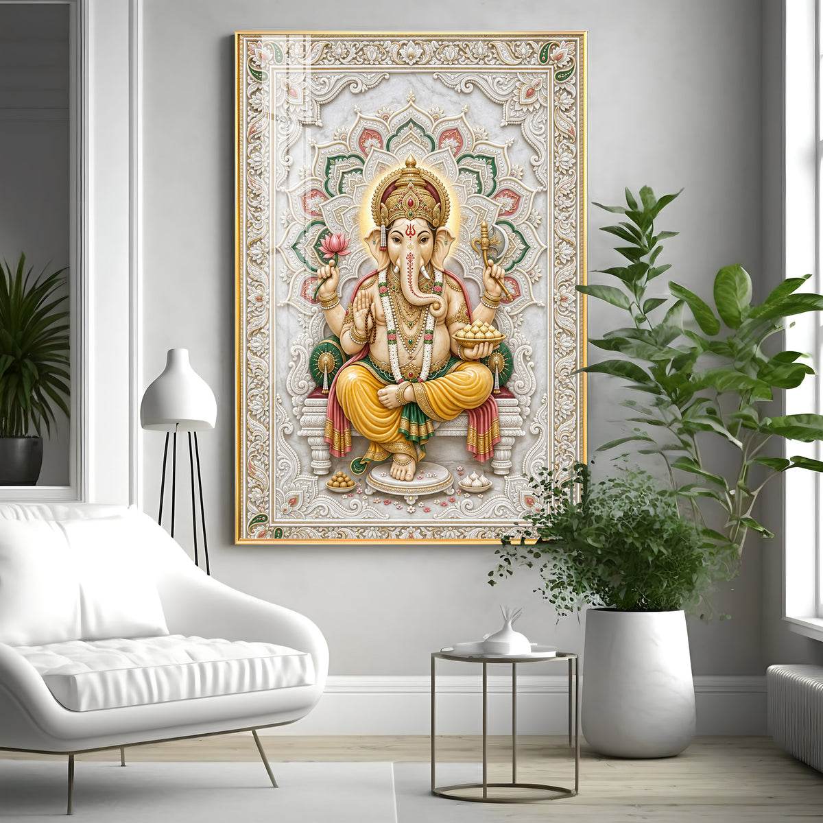 Lord Vinayak Premium Acrylic Vertical Wall Art
