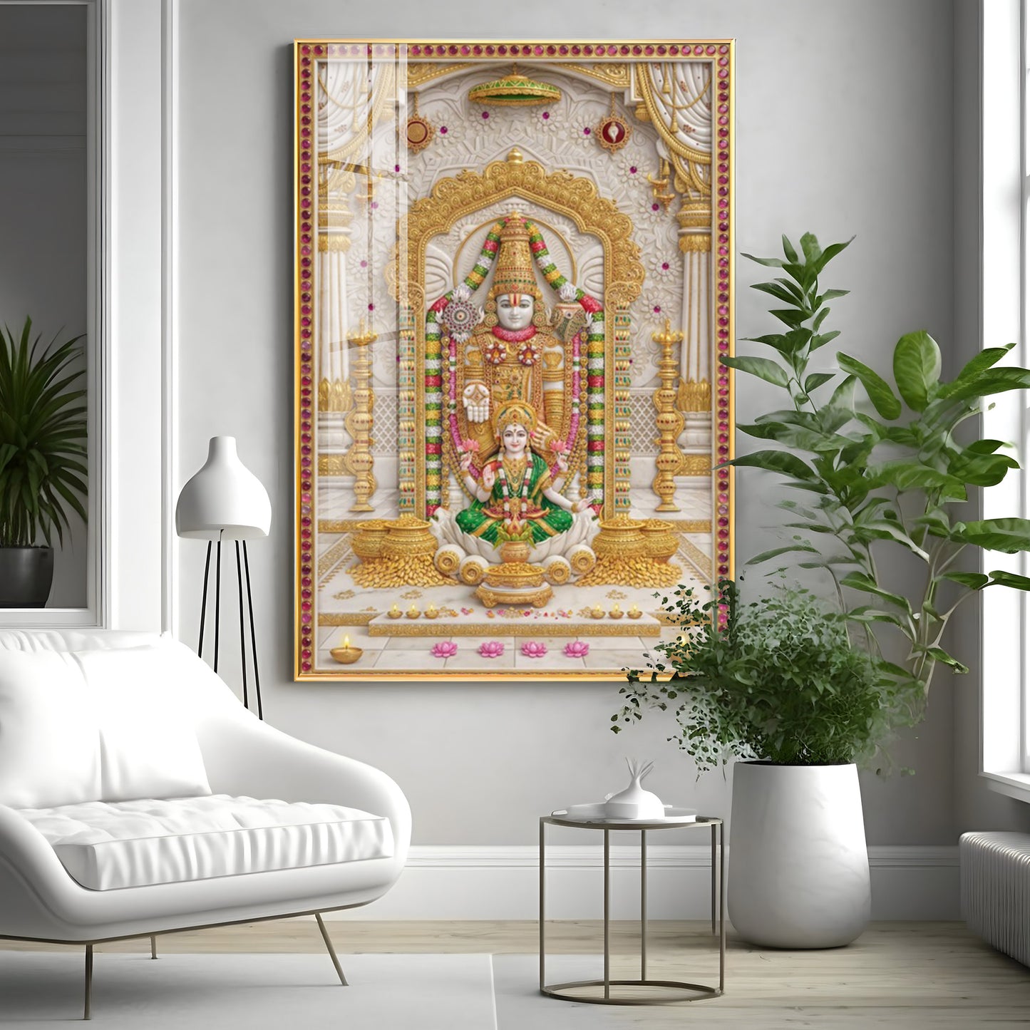 Hindu God Tirupati Venkatachalapathy Premium Acrylic Vertical Wall Art