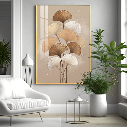 Ginkgo Biloba Line Art Premium Acrylic Vertical Wall Art